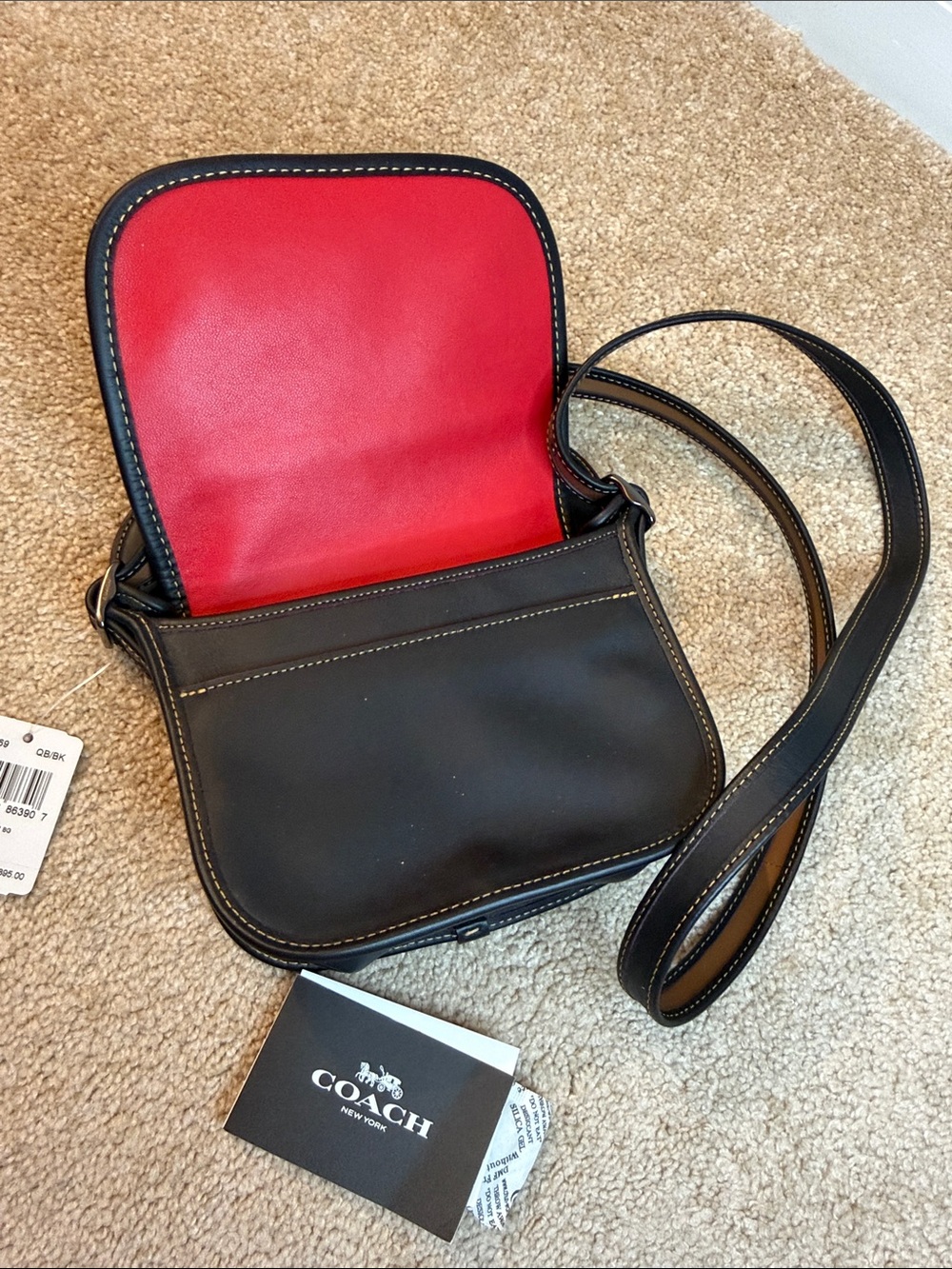 Coach x Disney Mickey Mouse Ears Patricia Leather Saddle Bag Crossbody Bag NEW - Picture 9 of 13